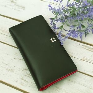 Kate Spade Black with Fuchsia Leather Wallet